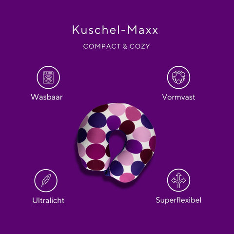 Kuschelmaxx -  Nek & Reiskussen paarse stippen