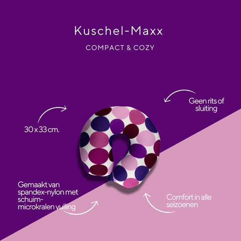 Kuschelmaxx -  Nek & Reiskussen paarse stippen