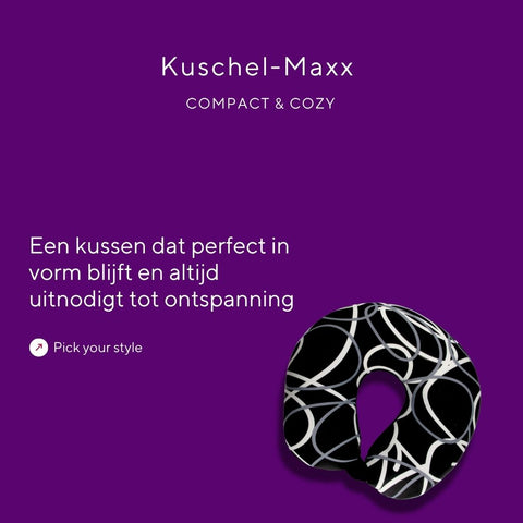 Kuschelmaxx -  Nek & Reiskussen zwart met grijs witte lijnen